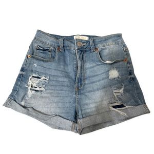 Wax Jean Denim Distressed Shorts